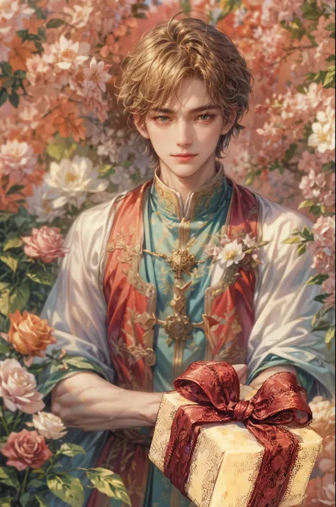 (absurdres, highres, ultra detailed, HDR), masterpiece, perfect face, detailed face, intricate details, watercolor art style, valentine theme, roses, extremely detailed character profile, best quality close-up picture,  smile face, kpop face , almond eyes,...