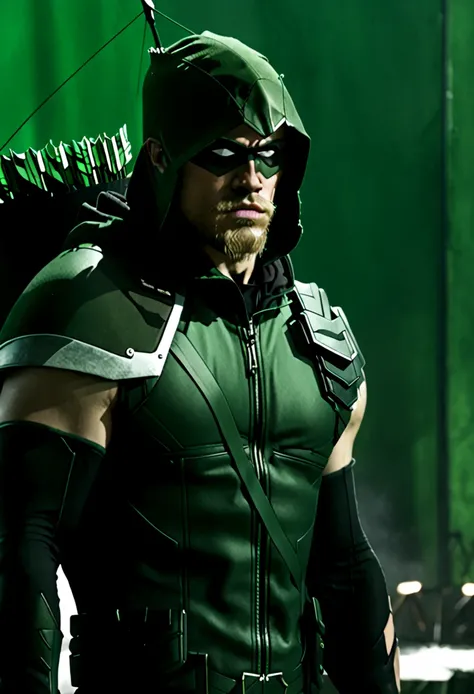 cinematic image ofcharlie hunnam as Green Arrow live action