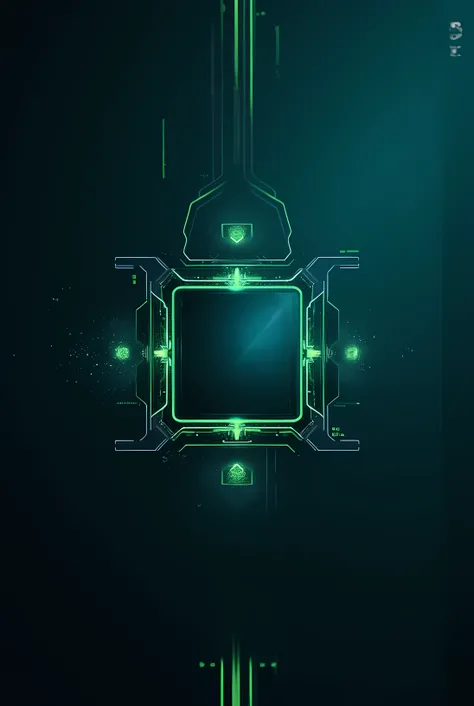 A skin design for the main screen of my PC that contains a square area of 1 / 8 of the total screen size for all my icons and a side area for other ,  tools uses a dark wallpaper and phosphorescent blue and green colors with a futuristic style