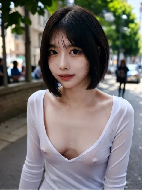    top quality、8k,   detailed image   、One Japanese person,(((  beautiful girl's small breasts  ))),(((Very small breasts))),((( Super Flat Chest ))), S,   short hair up to ShoulderS, (((  short hair)))、(((  shiny nipples and areolas  ))),(((  small areola...