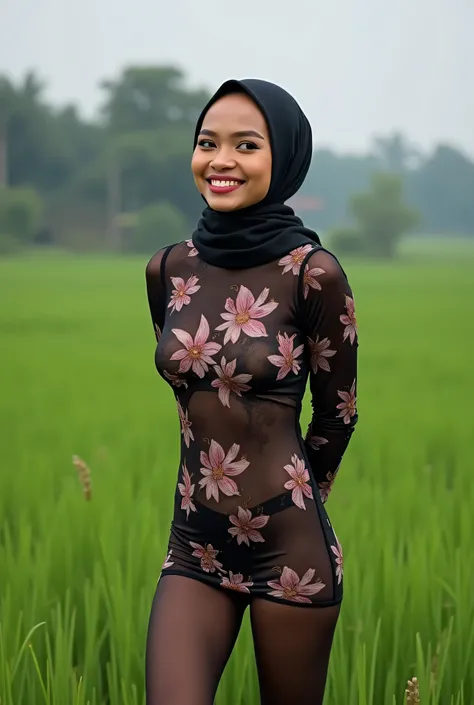 (Muscle bodybuilder), SQUATTING HIGHHEELS SLIP OFF,  "Facial expression in Happy Orgasm", Wearing flora print hijab, Skinny hijab skinny hijab skinny hijab skinny hijab, (photorealistic:1.6) Indonesian hijab skinny dry aunty wear bra and (mini tiny tights ...