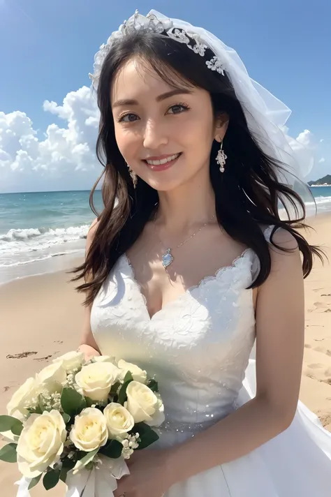 (  top quality、  Table Top、8k、  Ki  、  Award-winning work  )、(Beautiful Bride:1.1)、( 最高級のShineジュエリーウェディングドレス :1.1)、(  best picture quality most gorgeous fine jewelry  装飾が施されたウェディングドレス:1.2)、( The most gorgeous luxury necklaces  :1.2)、(  best picture quality...