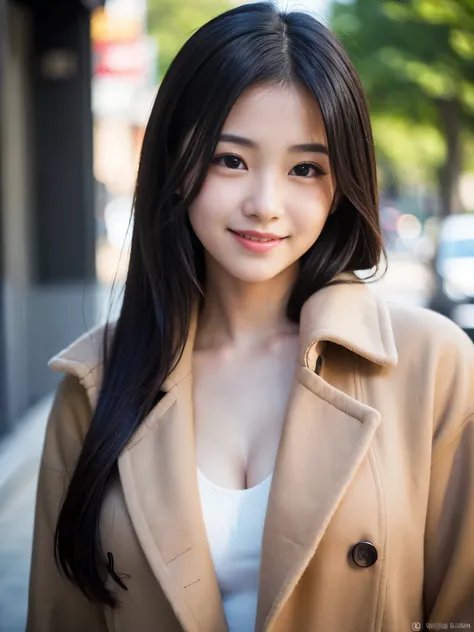 ( top quality,  masterpiece,  Ultra High Resolution, ( photorealistic:1.4),  RAW Photo,  depth of field on the shoulder,  professional lighting), ( 1 girl, ((Age 15)), (the most famous Japanese idol), ((The most famous Japanese idols who wear adorable coat...