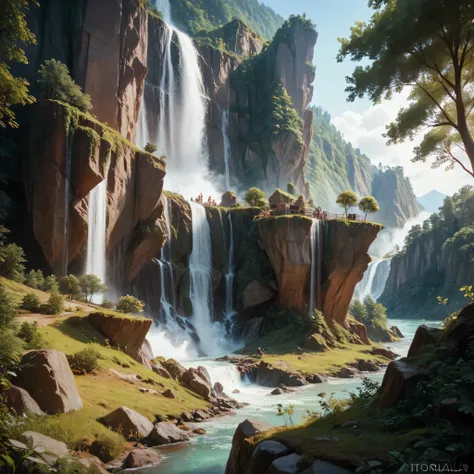 high image quality,( Photorealistic 8k RAW Photos ), nature、valley , Near Future Apartment 、 high res , realism, ( masterpiece), ( top quality ), very well detailed, high res , sharp,tree々、 Scenery