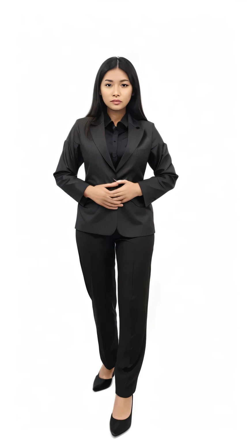 photo realistic,a black-haired Indonesian woman wearing a formal blazer