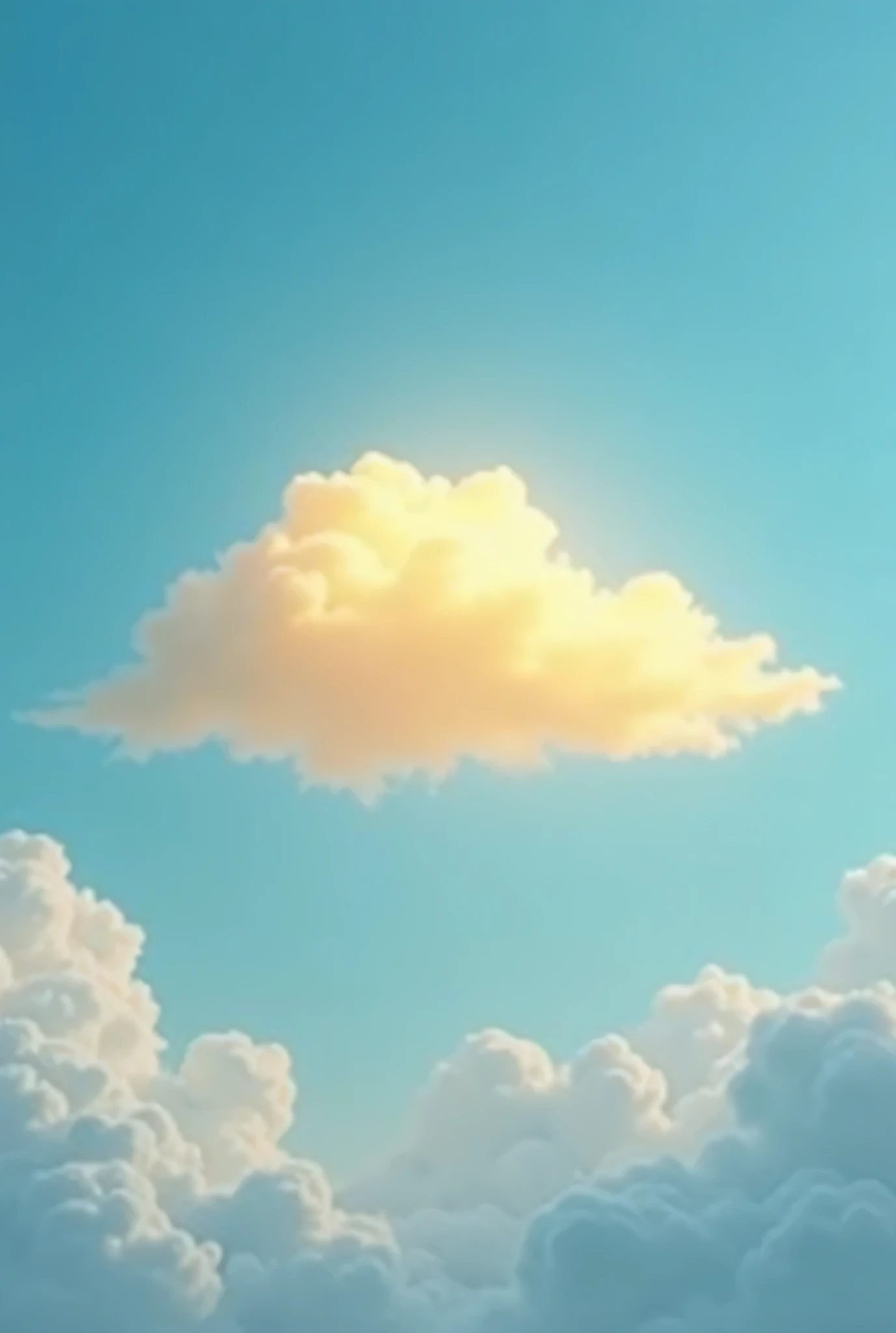 Draw a yellow light cloud floating on a blue sky