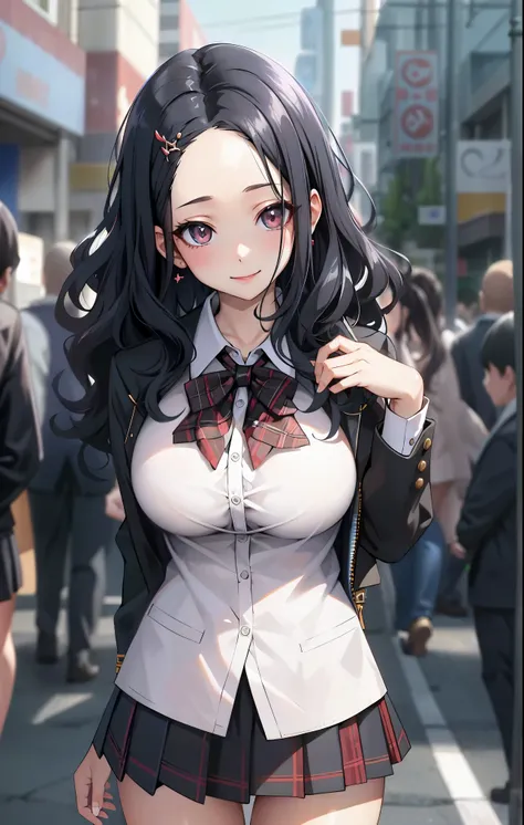   Ultra High Definition ,  dress, perfect image,   high quality , 1 Woman ,  Beautiful woman  ,  sexy woman  ,  stand upright, (((  black hair, Big wavy hair , forehead))),  Dark black eyes ,  sexy doll,  with big breasts , is anatomically correct,  White ...