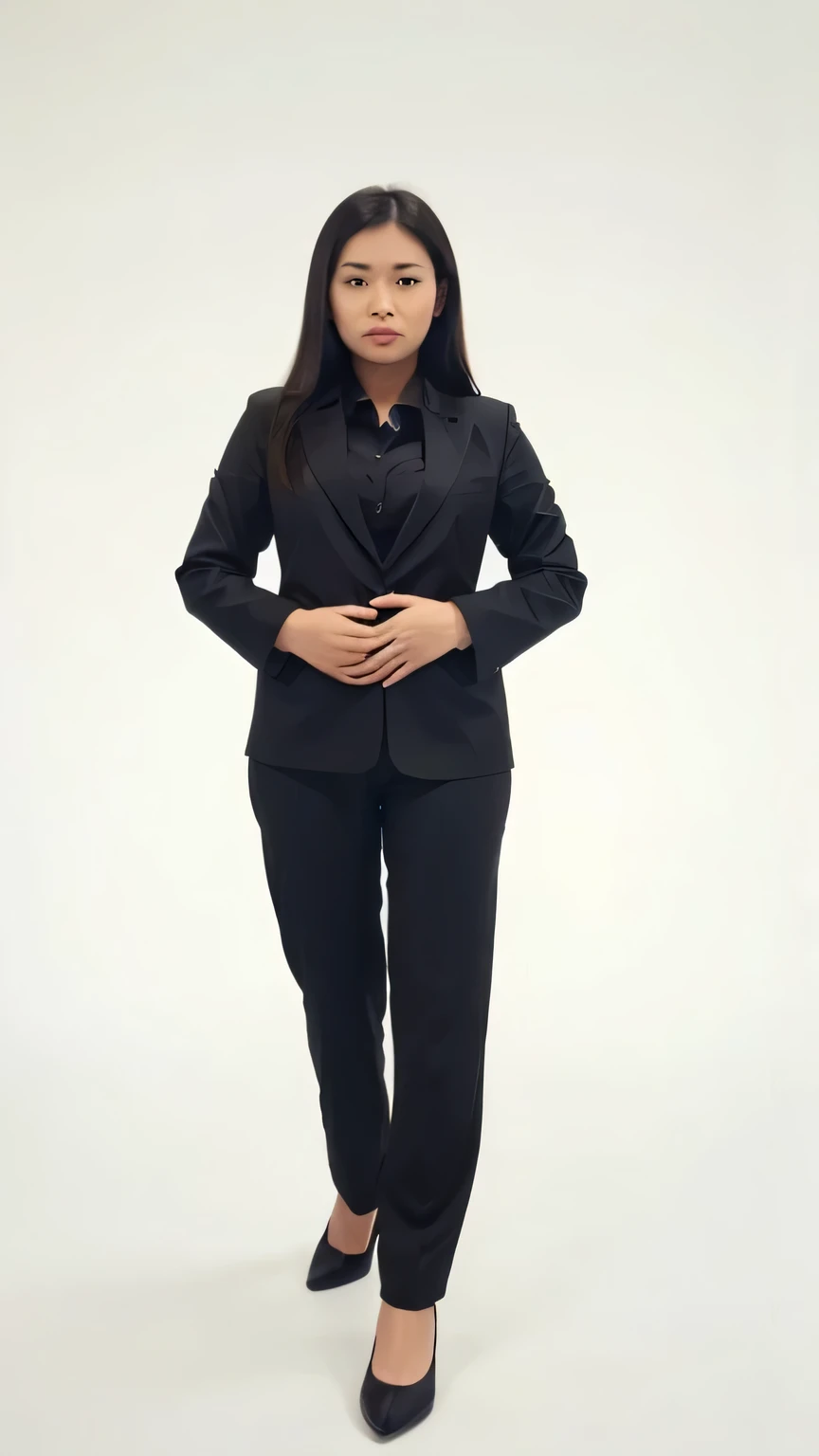 photo realistic an Indonesian woman wearing a black blazer