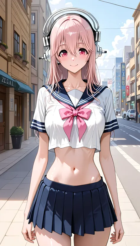 (masterpiece,best quality:1.2,amazing quality,very aesthetic,absurdres,newest,realistic),( super sonico ),1woman,(adult:1.2),(very small head:1.2),medium breasts,(ideal ratio body proportions:1.2,slender body:1.2,skinny:1.2),headphones,long hair,pink hair,...