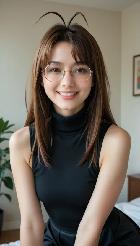 narunarusegawa, naru narusegawa, long hair, brown hair, antenna hair, realistic antenna hair, antenna hair looks like real hair, brown eyes, amazingly beautiful face, realistic japanese female face, light cosmetics, detailed face,
gothic girl outfit, black...