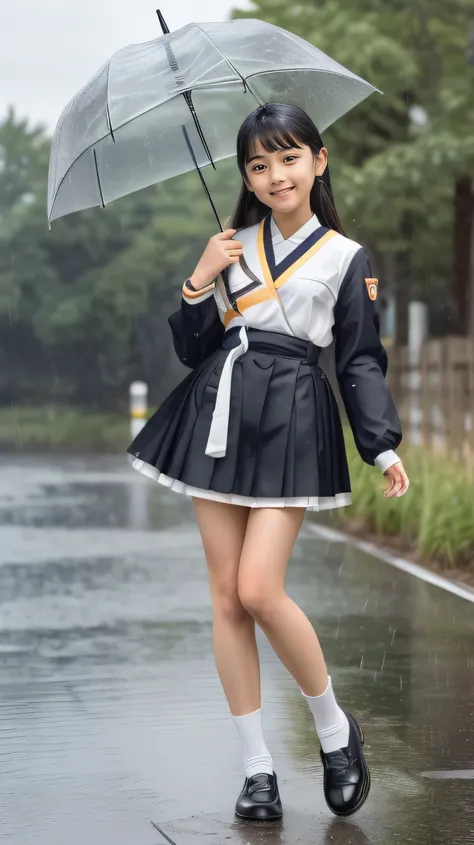  top quality、 natural depiction、 high res、delicate、Very high degree of perfection 、 beautiful,Girls are in 5th grade、 black hair、cute girl eyes、Petite、Perfect Arms、( perfect finger)、Perfect Legs、 small breasts、Looks like Daidouji Tomoyo、((parade uniform)) ...