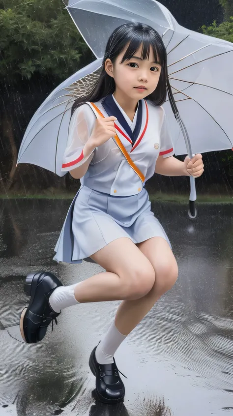  top quality、 natural depiction、 high res、delicate、Very high degree of perfection 、 beautiful,Girls are in 5th grade、 black hair、cute girl eyes、Petite、Perfect Arms、( perfect finger)、Perfect Legs、 small breasts、Looks like Daidouji Tomoyo、((parade uniform)) ...