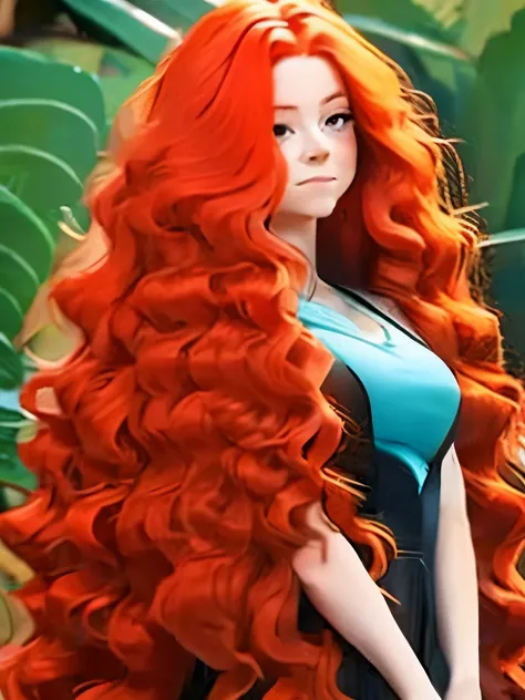 there is a woman with long red hair posing for a picture, girl with super long hair, she has long redorange hair, red waist-long hair, extremely long hair, very long flowing red hair, red haired goddess, long ginger hair, with curly red hair, with long red...