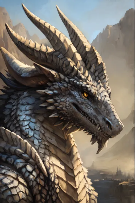 portrait, full body, full shot, solo, (feral:1.4), zamtrios, furred white dragon, ((white body)), feathered wings, hraesvelgr horns, large horns, extra horns, yellow eyes, thin, hi res, soft shading, (detailed eyes), beautiful eyes, detailed face,  good an...