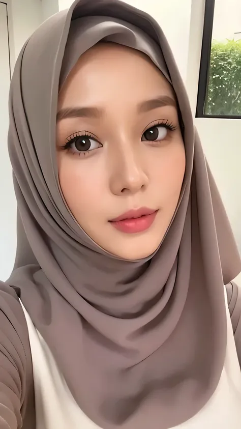 Beautuful Women、hijab, indonesian, a room、selfee、White Room、The face is cute、Vanrak Ayyans appears、1 girl, stylish, big breast, G cup