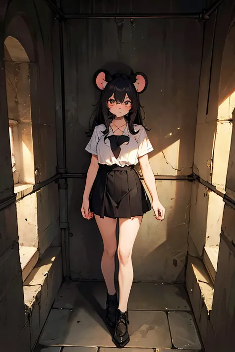 rat girl furry in a crypt