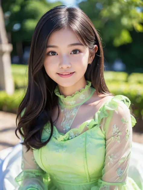 (Best-quality, Masterpiece, Ultra High Resolution, (Photorealistic:1.4), Raw Photo, depth of field, professional lighting, perfect anatomy, extremely details), 
1girl, ((15-years-old):1.3), ((the most famous Japanese idol):1.3), 
(((wearing most realistic ...