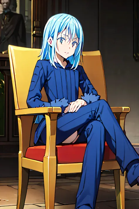 sitting in a chair elegantly