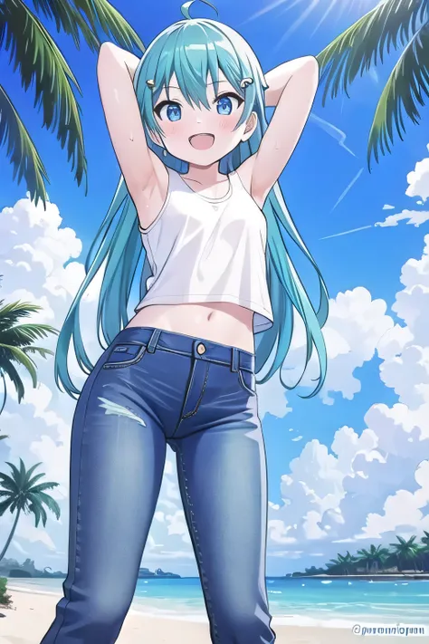 masterpiece,best quality,ultra detail, ((Perfect Face, Perfect Arms, Perfect hands, Perfect Fingers)), 1girl, 14yo, petite, ((round face, ecstasy, orgasm face, drooping eyes, shame smiling, blush)), dropping eyes, sleepy, Open mouth, ((White teeth)), backg...