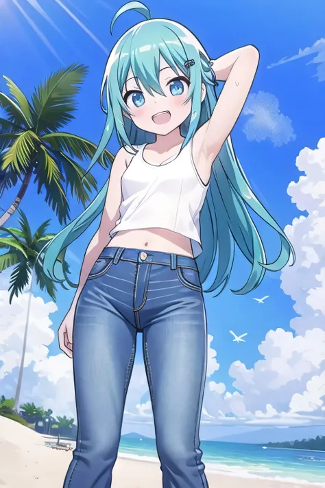 masterpiece,best quality,ultra detail, ((Perfect Face, Perfect Arms, Perfect hands, Perfect Fingers)), 1girl, 14yo, petite, ((round face, ecstasy, orgasm face, drooping eyes, shame smiling, blush)), dropping eyes, sleepy, Open mouth, ((White teeth)), backg...