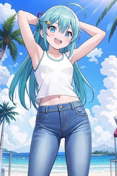 masterpiece,best quality,ultra detail, ((Perfect Face, Perfect Arms, Perfect hands, Perfect Fingers)), 1girl, 14yo, petite, ((round face, ecstasy, orgasm face, drooping eyes, shame smiling, blush)), dropping eyes, sleepy, Open mouth, ((White teeth)), backg...
