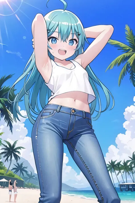 masterpiece,best quality,ultra detail, ((Perfect Face, Perfect Arms, Perfect hands, Perfect Fingers)), 1girl, 14yo, petite, ((round face, ecstasy, orgasm face, drooping eyes, shame smiling, blush)), dropping eyes, sleepy, Open mouth, ((White teeth)), backg...