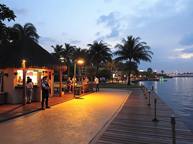 Beautiful environment without people, The night Pontao do Lago do Brasilia