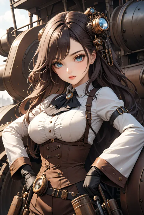  Steampunk Girls 　 high image quality　 beautiful eyes 　 Well-groomed Face　Army Soldiers 　Heavy equipment