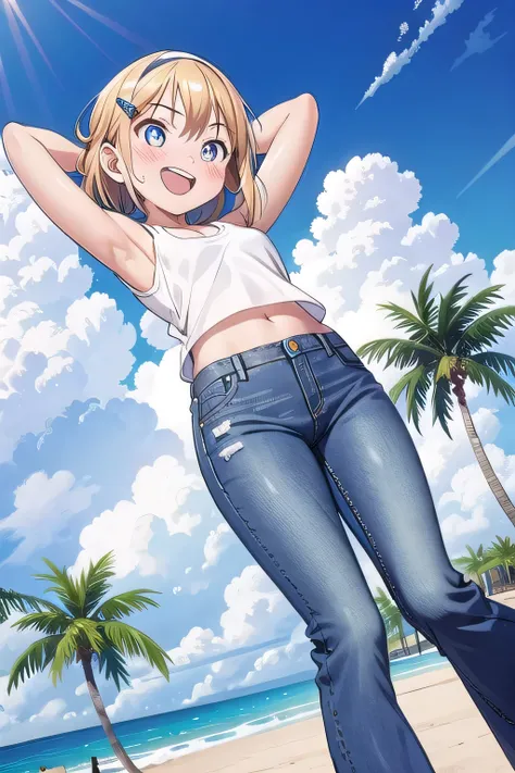 masterpiece,best quality,ultra detail, ((Perfect Face, Perfect Arms, Perfect hands, Perfect Fingers)), 1girl, 14yo, petite, ((round face, ecstasy, orgasm face, drooping eyes, shame smiling, blush)), dropping eyes, sleepy, Open mouth, ((White teeth)), backg...