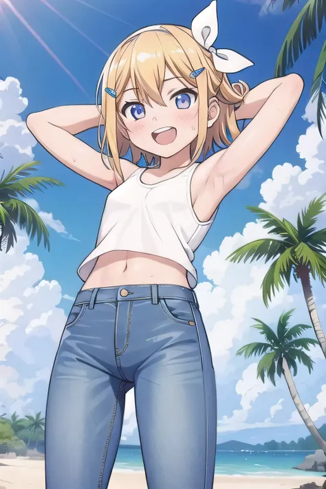 masterpiece,best quality,ultra detail, ((Perfect Face, Perfect Arms, Perfect hands, Perfect Fingers)), 1girl, 14yo, petite, ((round face, ecstasy, orgasm face, drooping eyes, shame smiling, blush)), dropping eyes, sleepy, Open mouth, ((White teeth)), backg...