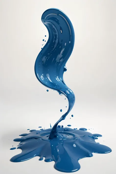 3d blue fluid splash on white background