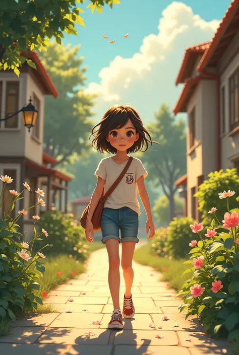 Girl walking home 