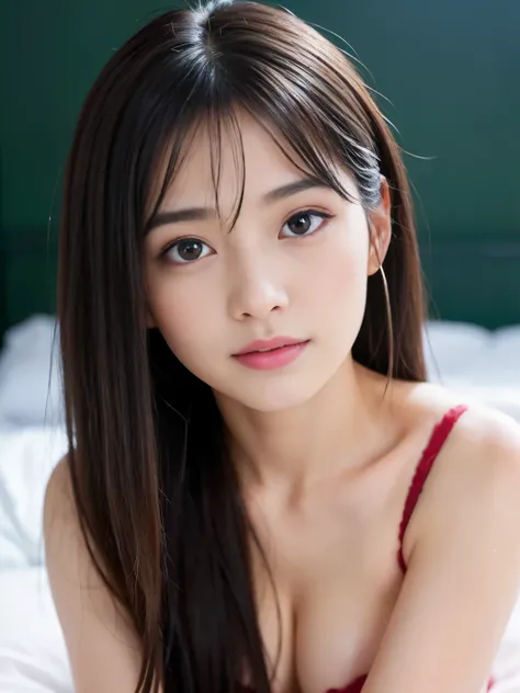 (Best-quality, Masterpiece, Ultra High Resolution, (Photorealistic:1.7), Raw Photo, depth of field, professional lighting, perfect anatomy, extremely details), 
1girl, 15-years-old, the most famous Japanese idol, 
on bed, ((filled with sexual satisfaction)...