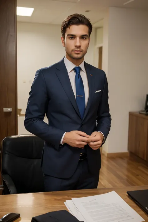 A professional  guy in suit, realistic image, 
