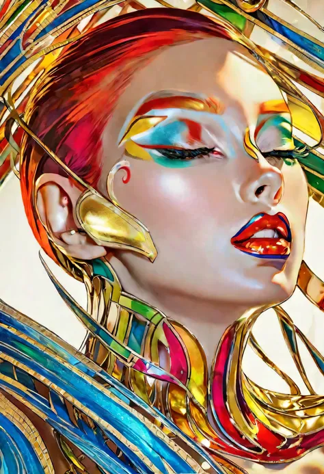   Psychedelic Unique and Intricate Makeup  {x}  Innovative Professional fashion photos of people wearing makeup, [ Wayne Goss : Marlene Chen :0.5],   Cindie Sherman Photography ,
 Blake Supermodel ,   Beautiful Face with Attention to Details  , fun,  eye c...