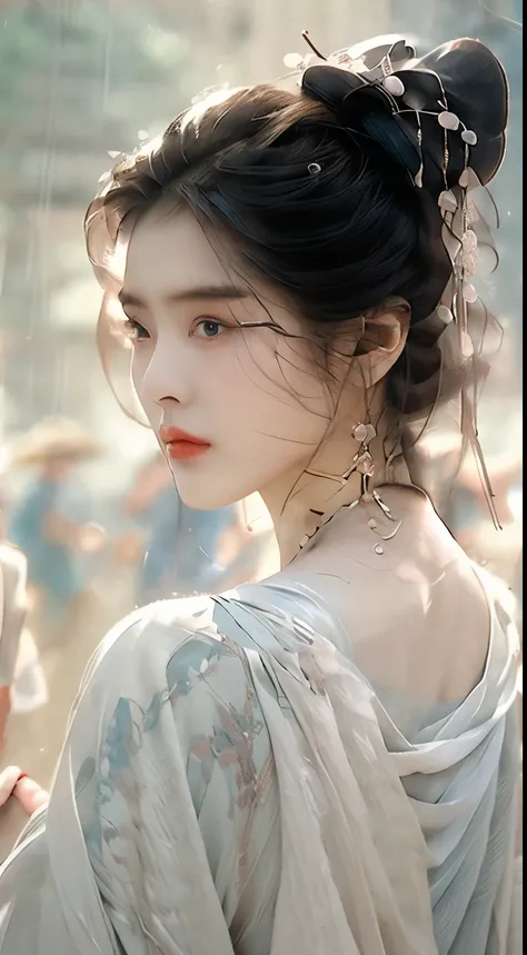 Best Quality, Masterpiece, Ultra High Resolution, (Realisticity: 1.4), Original Photo, 1girl, Pink Off-the-Shoulder, Cinematic Lighting