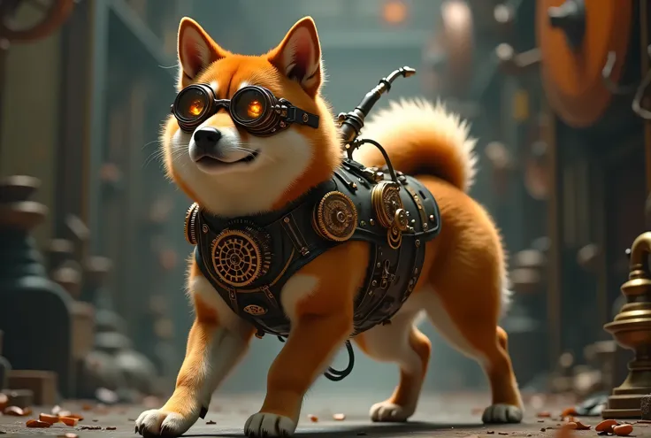  steampunk style　Shiba Inu