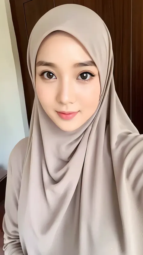 Beautuful Women、hijab, indonesian, a room、selfee、White Room、The face is cute、Vanrak Ayyans appears、1 girl, big breasts