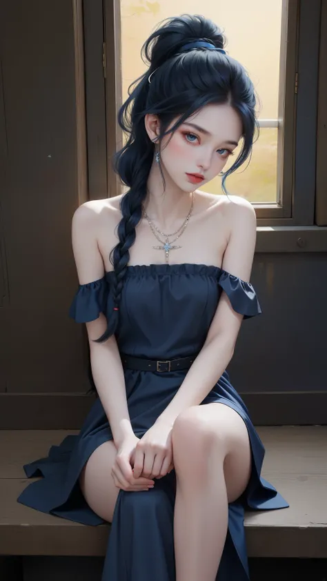 (masterpiece),(best quality:1.5),8k,absurdres,highres,
Xiaobai,1girl,solo, (short dress:1.3),breasts,closed mouth,(looking at viewer:1.5),long dress,pale skin,(side slit:1.2),
(sparkle:1.2),(glitter:1.1),(sunlight:1.2),slim legs,high heels,wind lift, (uppe...