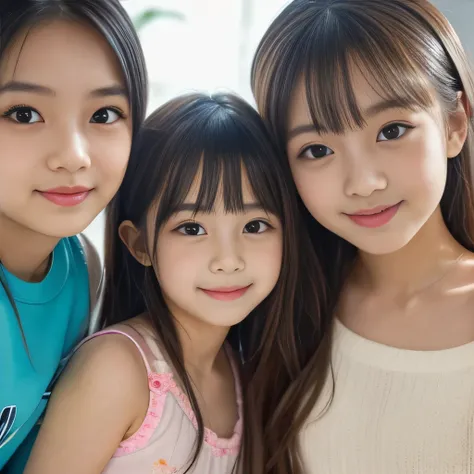 (Completely naked下着姿)、((Super cute and popular idol、Four super cute, tiny elementary school girls in one photo))、(Masterpiece small 2 ).A perfect, beautiful, lovely, captivating 's smile、(( 5 small photos of the whole body of 4 people in high definitio...