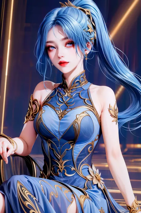 (masterpiece),(best quality:1.5),8k,absurdres,highres,
Xiaobai,1girl,solo, (short dress:1.3),breasts,closed mouth,(looking at viewer:1.5),long dress,pale skin,(side slit:1.2),
(sparkle:1.2),(glitter:1.1),(sunlight:1.2),slim legs,high heels,wind lift, (uppe...