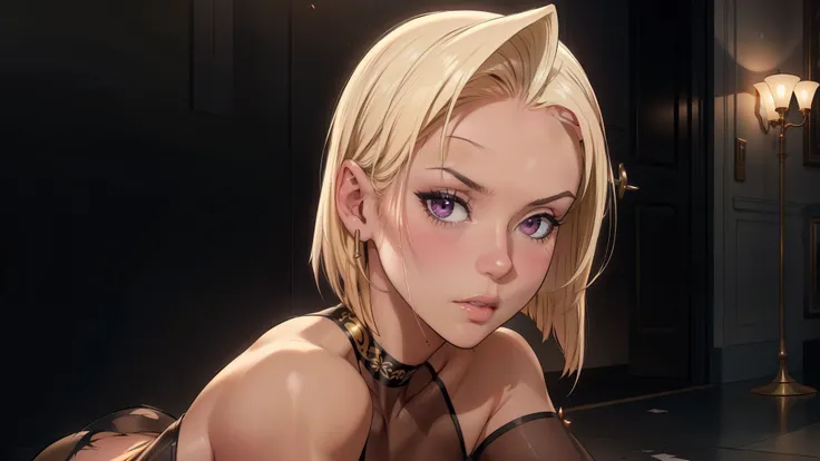 F(1girl,blonde hair,elegant,off the shoulder,torn clothes,black tights,silver accessories,pierced clothes,pointed ears,on the ground,best quality,masterpiece,ultra-detailed,photorealistic,intricate details,detailed clothing,dynamic pose,dramatic lighting,c...