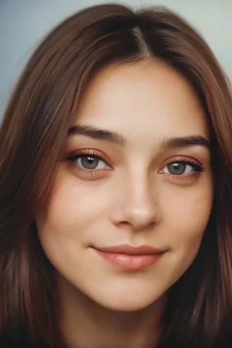 (close-up, photographie éditoriale d'une femme de 21 ans), (visage extrêmement détaillé:1.4) (sourire:0.7) (fond à l'intérieur sombre, lunatique, étude privée:1.3) lancer, par Lee Jeffries, nikon D850, photographie de stock de film ,4 kodak portra 400 ,app...