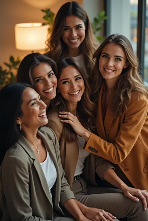 A group of women in a corporate or casual setting, lifting each other up—literally or metaphorically. The image is warm and inspiring, with soft lighting and a focus on collaboration and mentorship