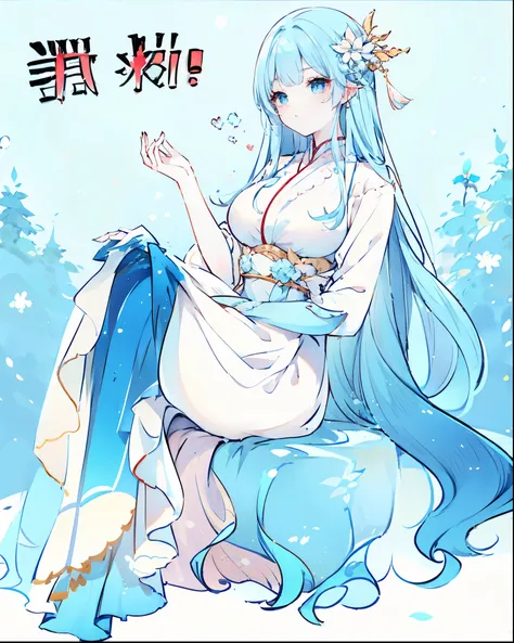 Snow Woman、 light blue hair