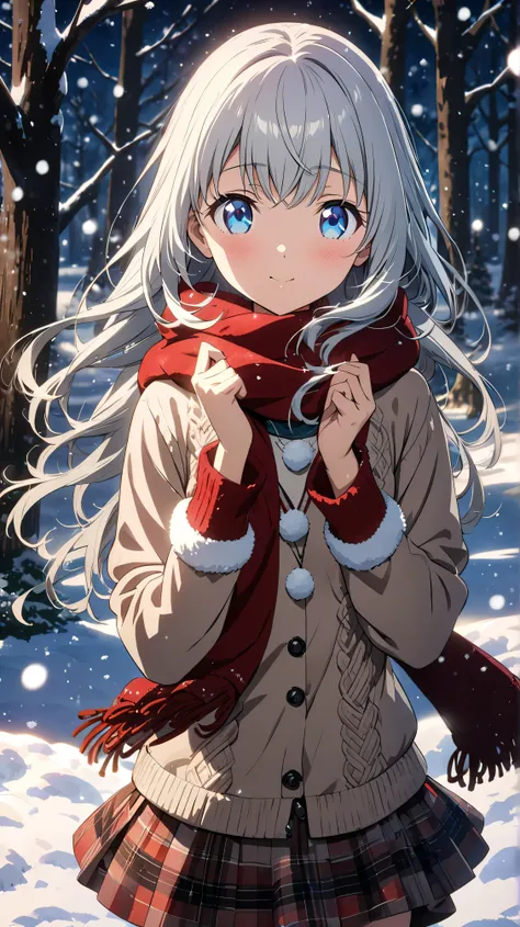 masterpiece, best quality, highly detailed anime illustration, (soft shading:1.2), dramatic lighting, modern anime style, cinematic composition, detailed facial expressions

characters:
girl: long flowing silver hair, bright blue eyes, petite figure, small...