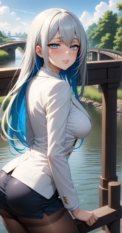  ((Random Sexy pose)), (elegant mature women), ((Ultra detailing)), (very aesthetic, best quality, ultra detailed), intricate details,
1girl, silver hair, Blue inner hair , (((Silver eyes))),((Detailed eyes)), ((Beautifull eyes)), ((prefect eyes)), sharp j...