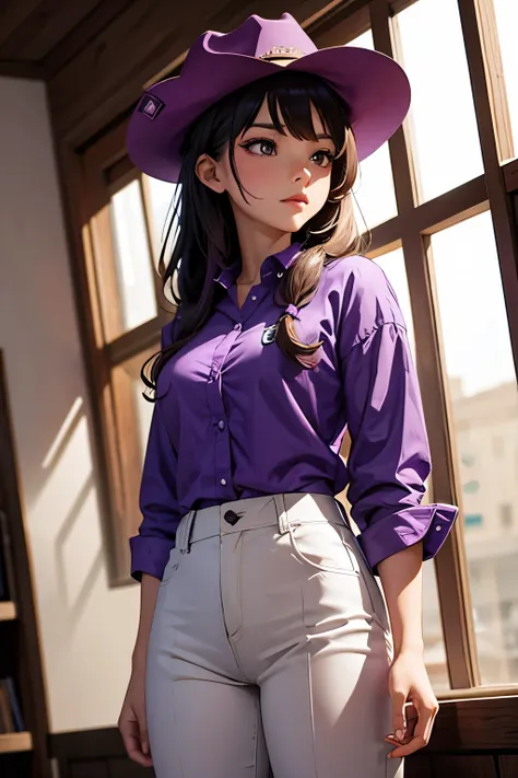 Cowgirl, Purple shirt