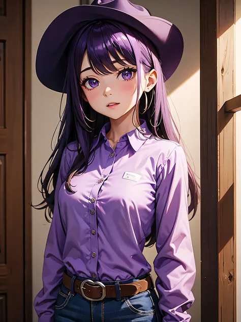 Cowgirl, Purple shirt