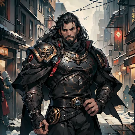 ((Best quality)), ((masterpiece)), ((realistic cartoon)), ((perfect character)):
In this stunning and highly detailed realistic cartoon, we present a male human. The man stands tall, a middle-aged man, and he's Primarch from Warhammer 40K, and powerfully ...